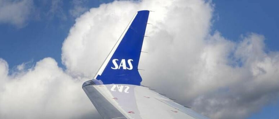 Xxxxx xxxx Vingen på ett flygplan från SAS. Foto: Jessica Gow/TT