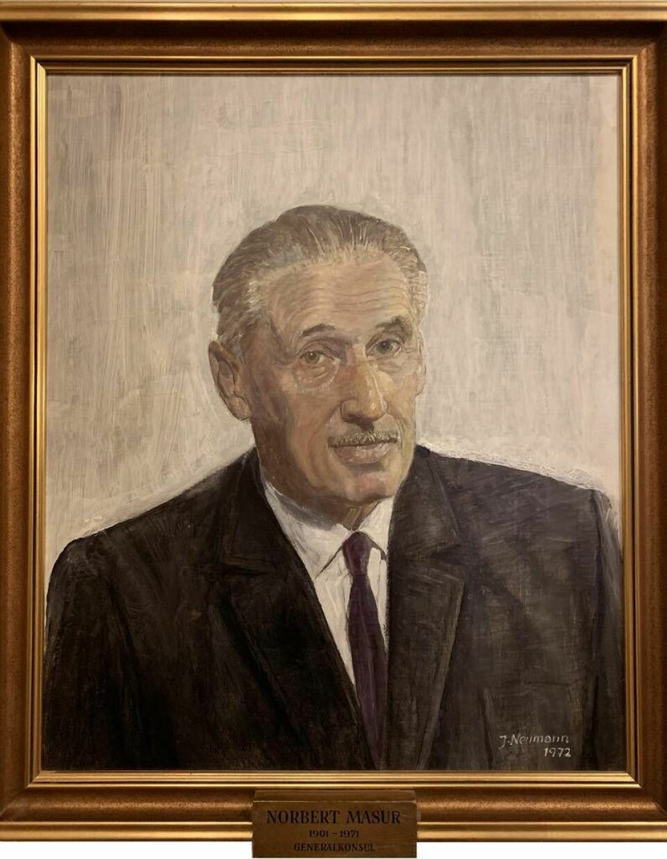 Norbert Masur (1901–1971) blev efter kriget svensk generalkonsul i Tel Aviv. (Målning av konstnären J Neumann, 1972.) Foto: Privat