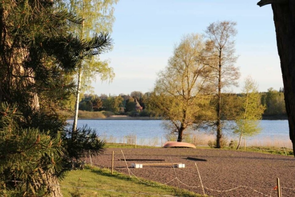 Några kilometer söderut från Frinnaryds samhälle ligger sjön Ralången. På den plats där det förr fanns en dansbana hoppar numera hästar runt. Foto: David Spånberger