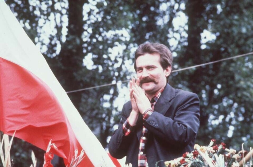 Pierre Schori gav stöd för en sovjetisk invasion av Polen på Socialistinternationalens möte den 17 december 1980. (Bilden: Lech Walesa, ledaren för fackföreningsrörelsen Solidaritet) Foto: Peter Knopp/AP/TT