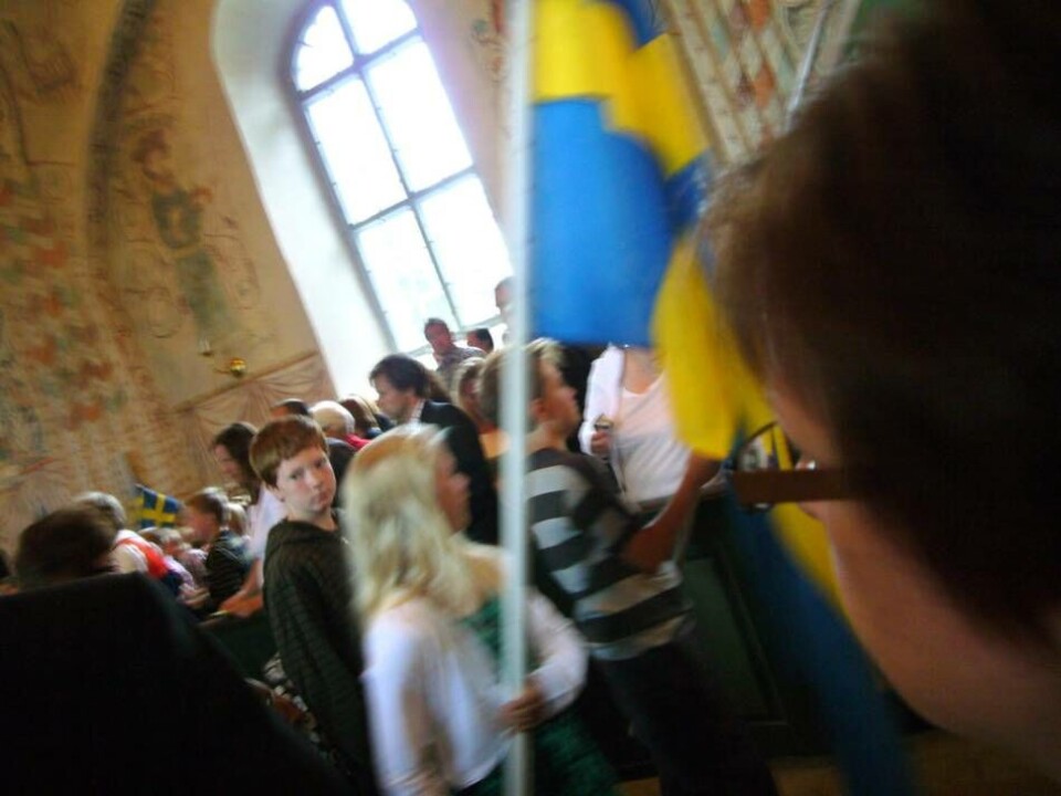 Skolavslutning i kyrkan. Skolavslutning i kyrkan.