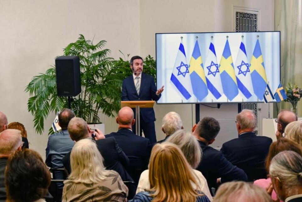 Israels Sverigeambassadör Ziv Nevo Kulman uttryckte glädje över att Israel har vänner i den svenska riksdagen. Foto: Börje Norlén