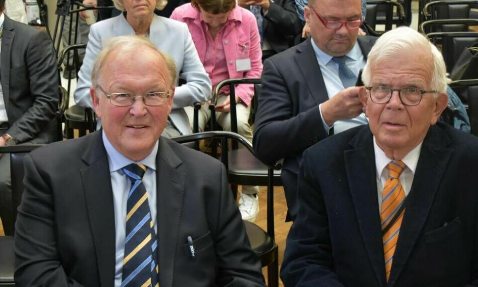 Göran Persson och Alf Svensson satt sida vid sida under Israelfirandet i riksdagshuset.