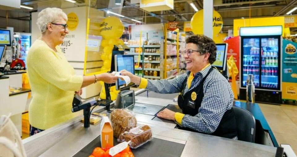Nederländska butikskedjan Jumbo inför ”pratkassor” och ”prathörn” för att bidra till att minska människors ensamhet. Foto: Jumbo