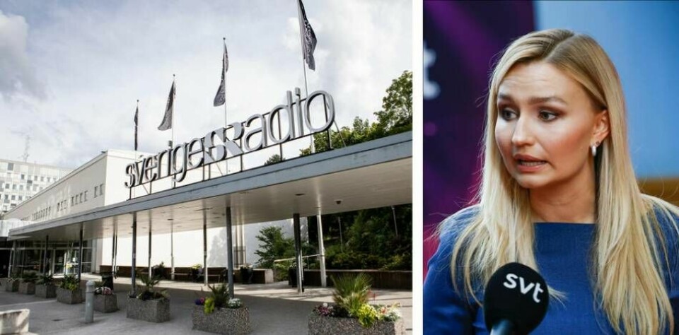 KD har tidigare sagt sig överväga en bojkott av SR:s valintervjuer på partiledarnivå på grund av felciteringarna av Ebba Busch. Foto: hristine Olsson/TT & Fredrik Persson/TT