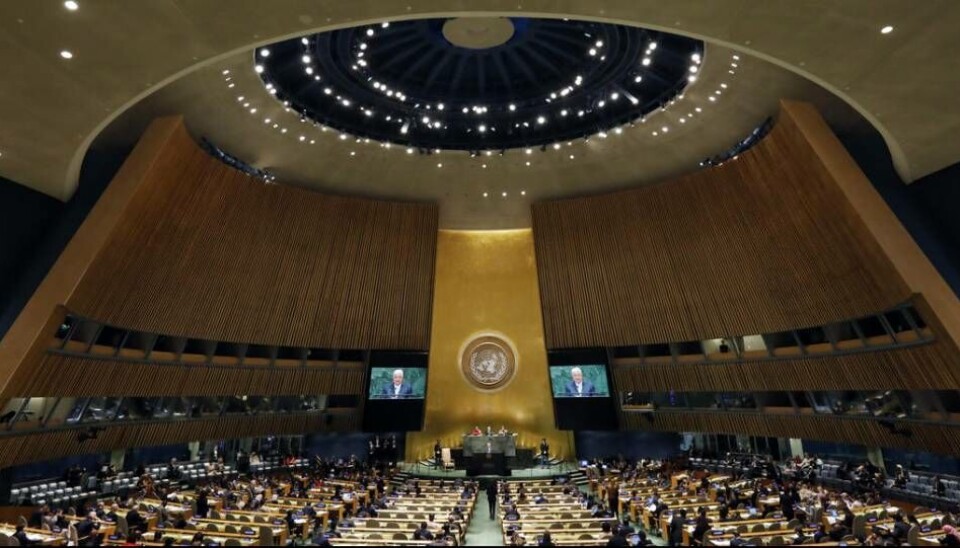 I en omdiskuterad omröstning förra veckan röstade FN emot den USA- och EU-stödda resolution som fördömde Hamas. (Bild från FN:s generalförsamling från 27 september, 2018.) I en omdiskuterad omröstning förra veckan röstade FN emot den USA- och EU-stödda resolution som fördömde Hamas. (Bild från FN:s generalförsamling från 27 september, 2018.)