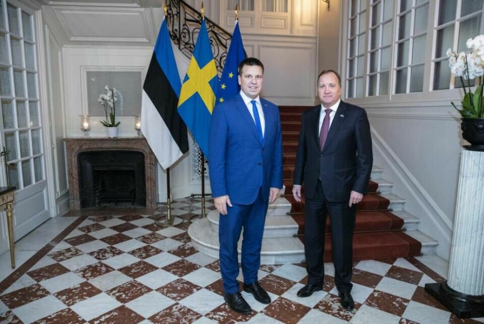 Estlands premiärminister Jüri Ratas besökte statsminister Stefan Löfven förra veckan. Foto: Ninni Andersson/Regeringskansliet