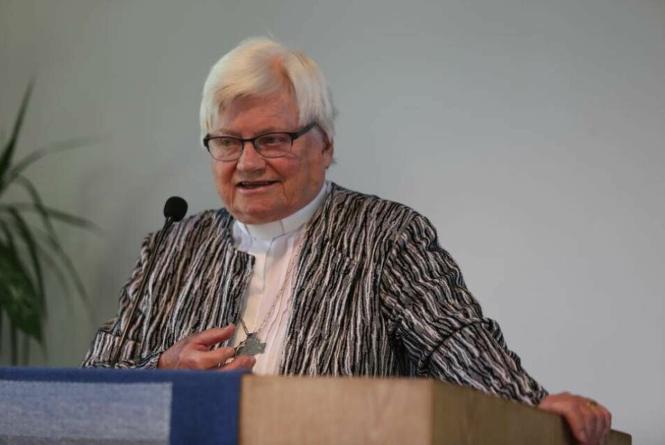 Birgit Karlsson predikar. Foto: Per Danielsson