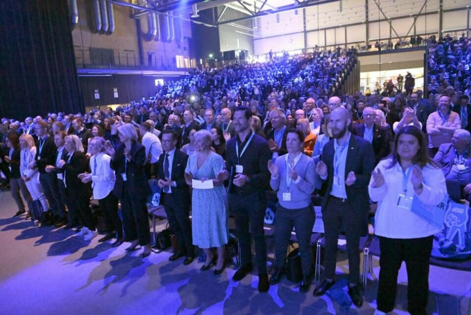 Moderata partiföreträdare från hela landet var samlade i kongresshallen Conventum i Örebro. Foto: Fredrik Sandberg/TT