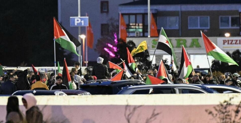 Palestinska flaggor och polis på plats vid en bilburen manifestation på Rosengård i Malmö på söndagskvällen. Enligt Sydsvenskan.se startade bilkaravanen på Rosengård och gick sedan till de centrala delarna i Malmö. Palestinska flaggor och polis på plats vid en bilburen manifestation på Rosengård i Malmö på söndagskvällen. Enligt Sydsvenskan.se startade bilkaravanen på Rosengård och gick sedan till de centrala delarna i Malmö.