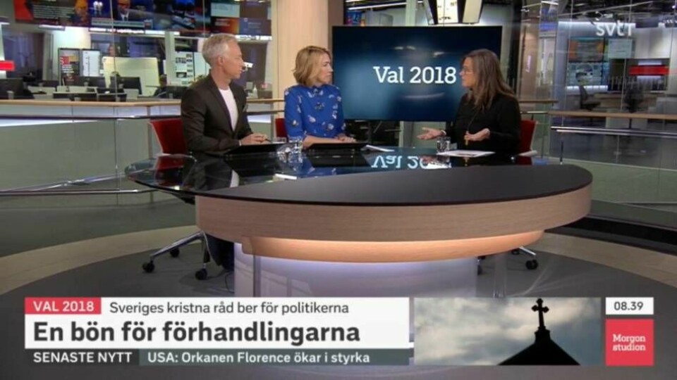 SVT:s morgonstudio på tisdagmorgonen.