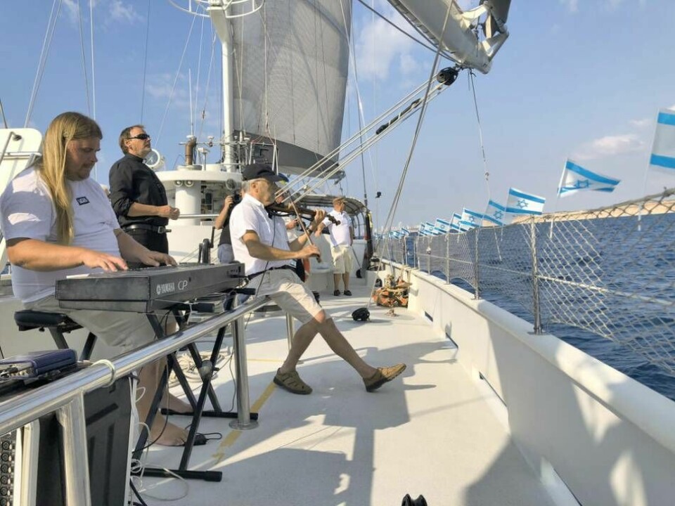 Under sång angjorde Elida hamnen i Israel. Foto: Lukas Berggren