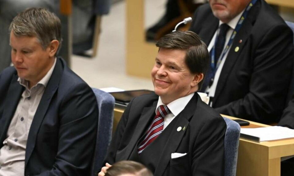 Andreas Norlén (M) valdes till riksdagens talman under måndagen. Foto: Anders Wiklund/TT