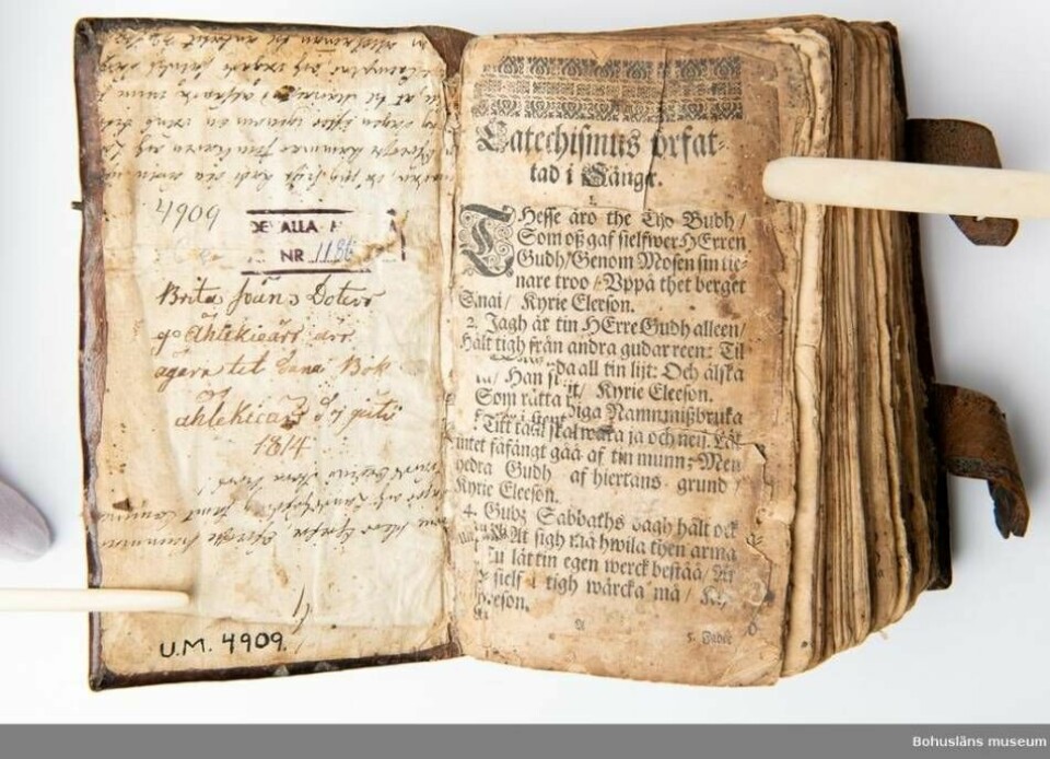 Psalmboken 1695 kom att tryckas i sammanlagt cirka 1 500 000 exemplar. Psalmboken förmedlade Bibelns budskap till gemene man, då många inte hade råd att köpa en egen Bibel. Foto: Cecilia Ahlsén