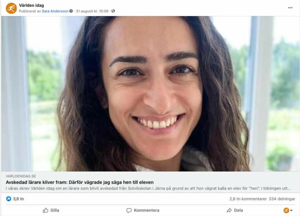 Världen idags artikel om läraren Selma Gamaleldin har fått många att reagera. På tre dagar fick den närmare 3 000 kommentarer på Facebook.