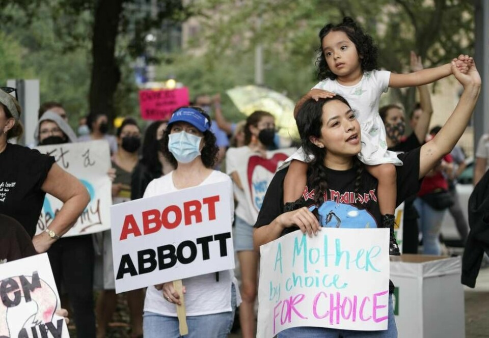 Demonstration mot abortlagen i Texas. Foto: Melissa Phillip/AP/TT