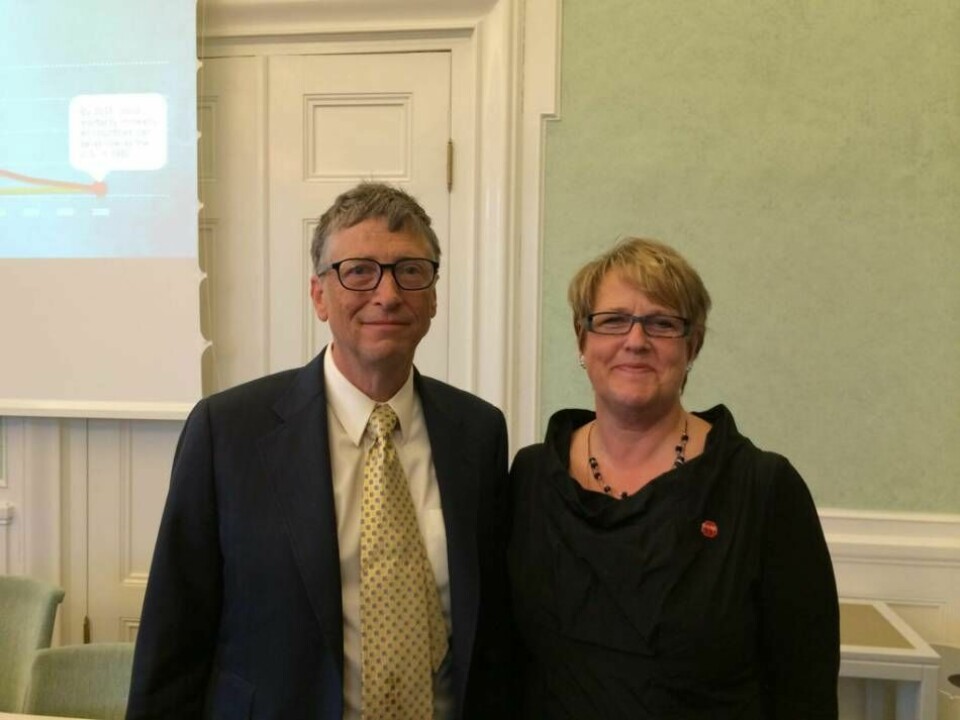 Désirée med Bill Gates, som besökte Sverige 2014 angående planer på massvaccinering mot tbc och malaria i utsatta länder. Foto: Privat