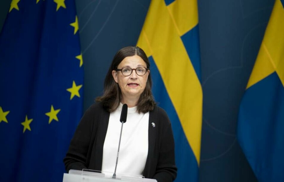 Utbildningsminister Anna Ekström (S) ställs mot väggen för Sveriges bidrag till Ibn Rushd. Foto: Pontus Lundahl/TT