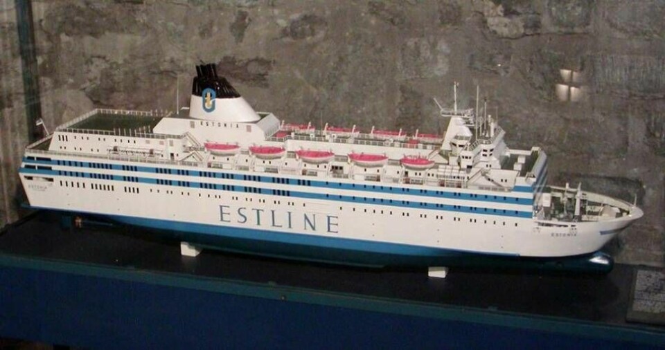 Estonia sjönk den 28 september 1994. På bilden ses en modell av fartyget. Foto: Wikimedia
