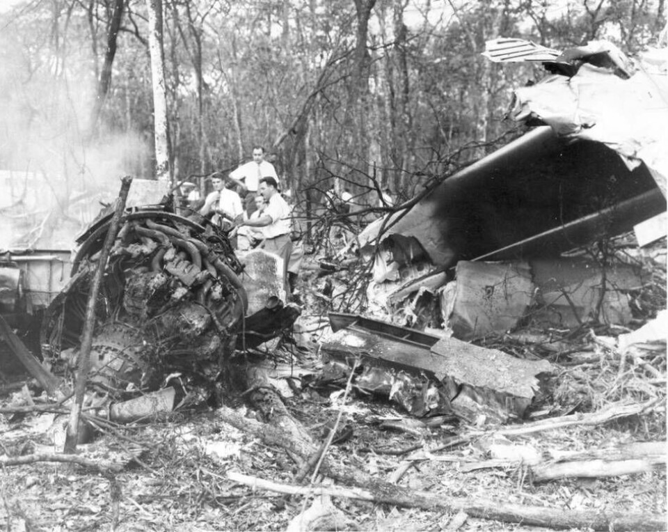 Ännu 53 år efter Dag Hammarskjölds död finns oklarheter kring flygkraschen utanför Ndola, i nuvarande Zambia, den 18 september 1961. Foto: UPI/TT
