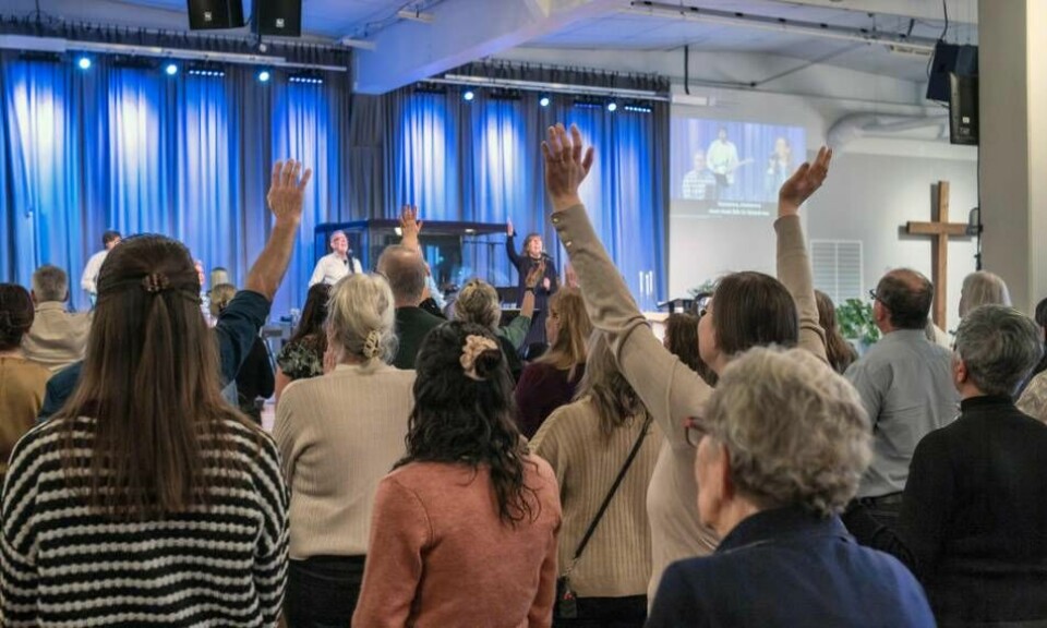 I söndags samlades 220 personer för att fira gudstjänst i Kungsportskyrkan, Huskvarna. Foto: Mikael Good