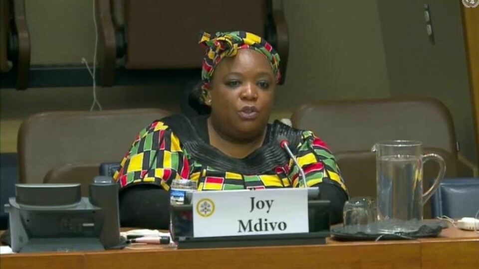 Joy Mdivo Foto: UN Web TV
