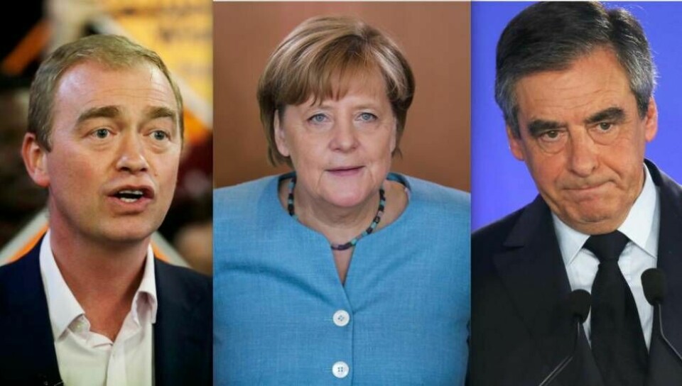 Tim Farrons, Angela Merkels och François Fillons ageranden kan lära oss politiska principer, menar Olof Edsinger. Foto: AP, TT