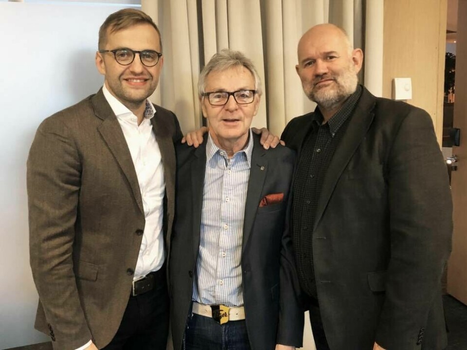 Föreståndaren för Pingst Sverige, Daniel Alm (till vänster) tillsammans med två tidigare föreståndare, Sten-Gunnar Hedin (i mitten) och Pelle Hörnmark. Foto: Lukas Berggren