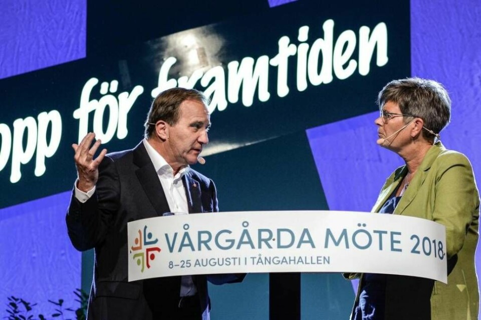 Stefan Löfven (S) var sist ut av partiledarna i Equmeniakyrkans utfrågningar inför valet.