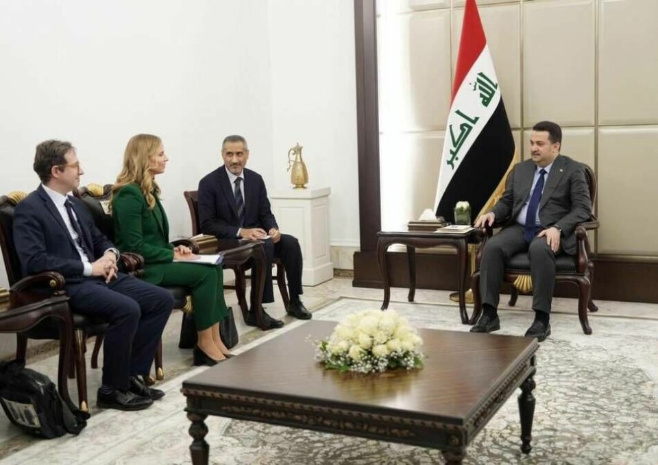 Sara Skyttedal mötte Iraks premiärminister Mohammed Shia’ Sabbar Al-Sudani under sitt besök i Irak. Foto: Privat
