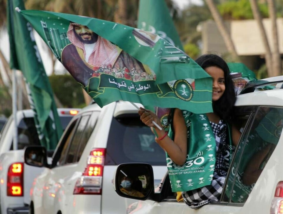 Många saudier är positiva till att normalisera relationen till Israel, visar en ny undersökning. Nyligen firades Saudiarabiens nationaldag (bilden).