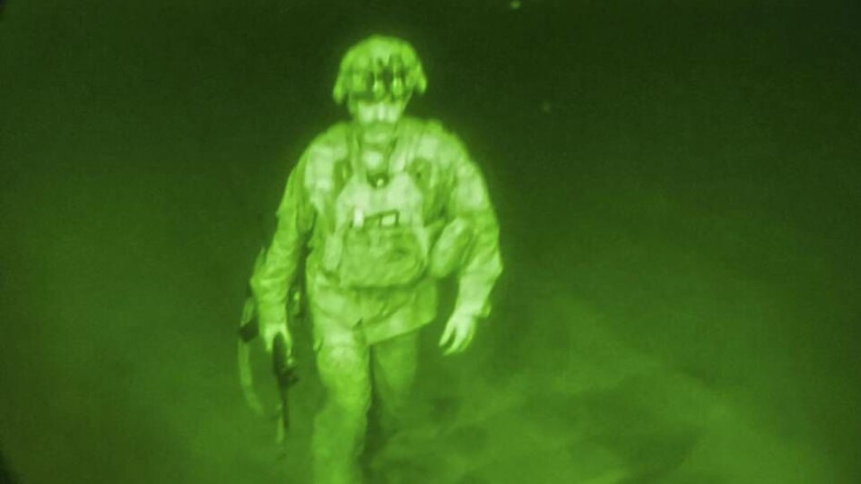 Den sista amerikanska soldaten lämnade afghansk mark under natten till tisdagen, lokal tid. Den sista amerikanska soldaten lämnade afghansk mark under natten till tisdagen, lokal tid.