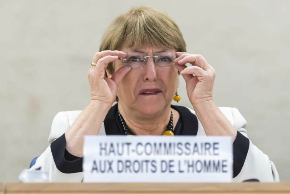 Michelle Bachelet, FN:s chef för mänskliga rättigheter, säger att FN kommer att fortsätta samla in vittnesmål för att stärka anklagelserna mot Nordkorea. Foto: Martial Trezzini/AP/TT