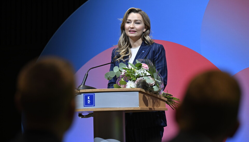 Ebba Busch (KD) blev omvald som partiledare på Kristdemokraternas riksting.