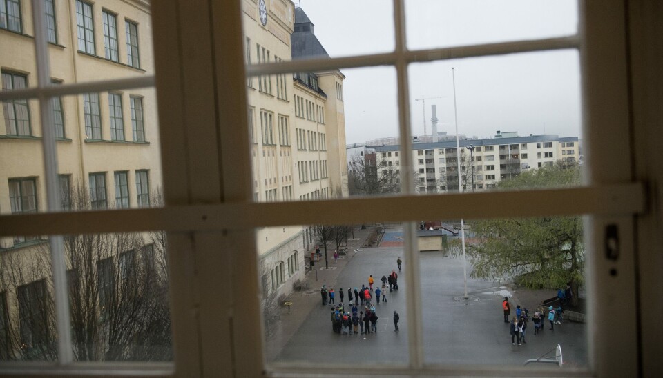 STOCKHOLM 20141217Elever på skolgården till Sofia skola Foto: Jessica Gow / TT / Kod 10070