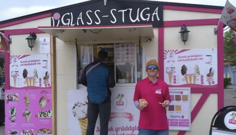 Dan under en glasspaus i Varberg.