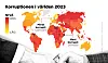 Karta över världens mest och minst korrupta länder.