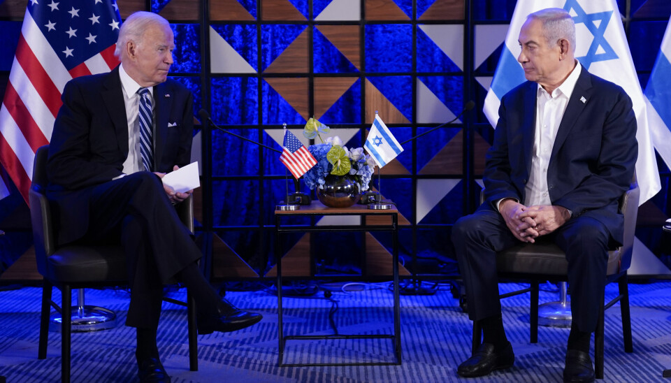 Joe Biden och Benjamin Netanyahu möts i Tel Aviv den 18 oktober.