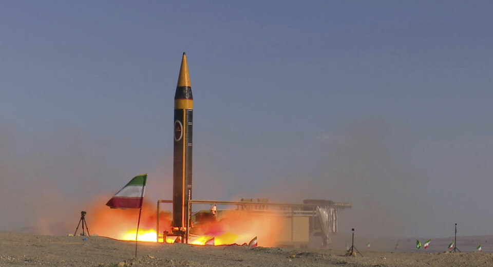 In this picture released by the Iranian Defense Ministry on Thursday, May 25, 2023, Khorramshahr-4 missile is launched at an undisclosed location, Iran. Iran unveiled on Thursday what it dubbed the latest iteration of its liquid-fueled Khorramshahr ballistic missile amid wider tensions with the West over its nuclear program. (Iranian Defense Ministry via AP) VAH105