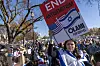 A woman holds a sign saying, 'end antisemitism' while attending a March for Israel rally Tuesday, Nov. 14, 2023, on the National Mall in Washington. (AP Photo/Jacquelyn Martin) DCJM103
