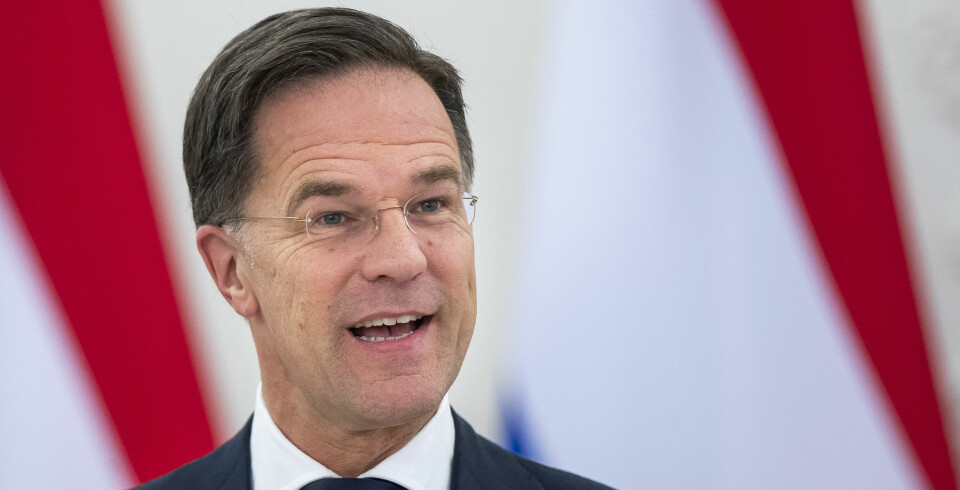 Dutch Prime Minister Mark Rutte speaks during a joint media conference with Lithuanian President Gitanas Nauseda at the President's palace in Vilnius, Lithuania, Tuesday, April 2, 2024. (AP Photo/Mindaugas Kulbis) XMK117