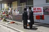 People gather outside the fire damaged Adass Israel Synagogue in Melbourne, Monday, Dec. 9, 2024. (Con Chronis/AAP Image via AP) MEL802