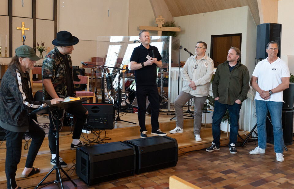I ledningsgruppen bakom konferensen fanns musikerna Ulf och Philip Christiansson (t v) samt Jonas Christiansson, Emmanuel Norén, Sören Larsson och Anders Ogenvall.