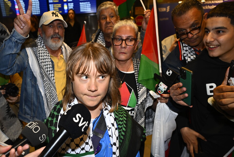 Medieuppbådet var stort när Greta Thunberg anlände till Arlanda.