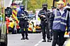 Armed police officers at the scene of a stabbing incident at Heaton Park Hebrew Congregation synagogue, in Crumpsall, Manchester, England, Thursday Oct. 2, 2025. (Peter Byrne/PA via AP) XAMb116