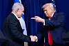 President Donald Trump shakes hands with Israel's Prime Minister Benjamin Netanyahu during a news conference at Mar-a-Lago, Monday, Dec. 29, 2025, in Palm Beach, Fla. (AP Photo/Alex Brandon) FLJE352