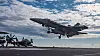 This image provided by U.S. Central Command shows a F/A-18E Super Hornet landing on the USS Gerald R. Ford (CVN 78) in support of Operation Epic Fury, on Sunday, March 1, 2026. (U.S. Navy via AP) DCJE598