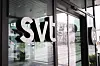 STOCKHOLM 20250423Exteriör och logga på SVT, Sveriges television.Foto: Jessica Gow / TT / Kod 10070