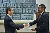 Somaliland's Ambassador to Israel, Mohamed Hag, right, presents his diplomatic credentials to Israel's President Isaac Herzog, at the presidential residence in Jerusalem, Monday, May 18, 2026. (AP Photo/Ohad Zwigenberg) OZW102
