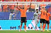 Netherlands' Cody Gakpo celebrates scoring his side's 4th goal against Sweden during a World Cup Group F soccer match in Houston, Saturday, June 20, 2026. (AP Photo/Eric Gay) WCRM226